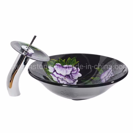 Lavabo en verre de dessus de table de conception de comptoir de magasin de salle de bains sanitaire d'hôtel